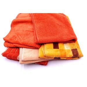 Vintage Lot of 5 Bath Hand Towels Sears Cannon Monticello Colormates Superplush